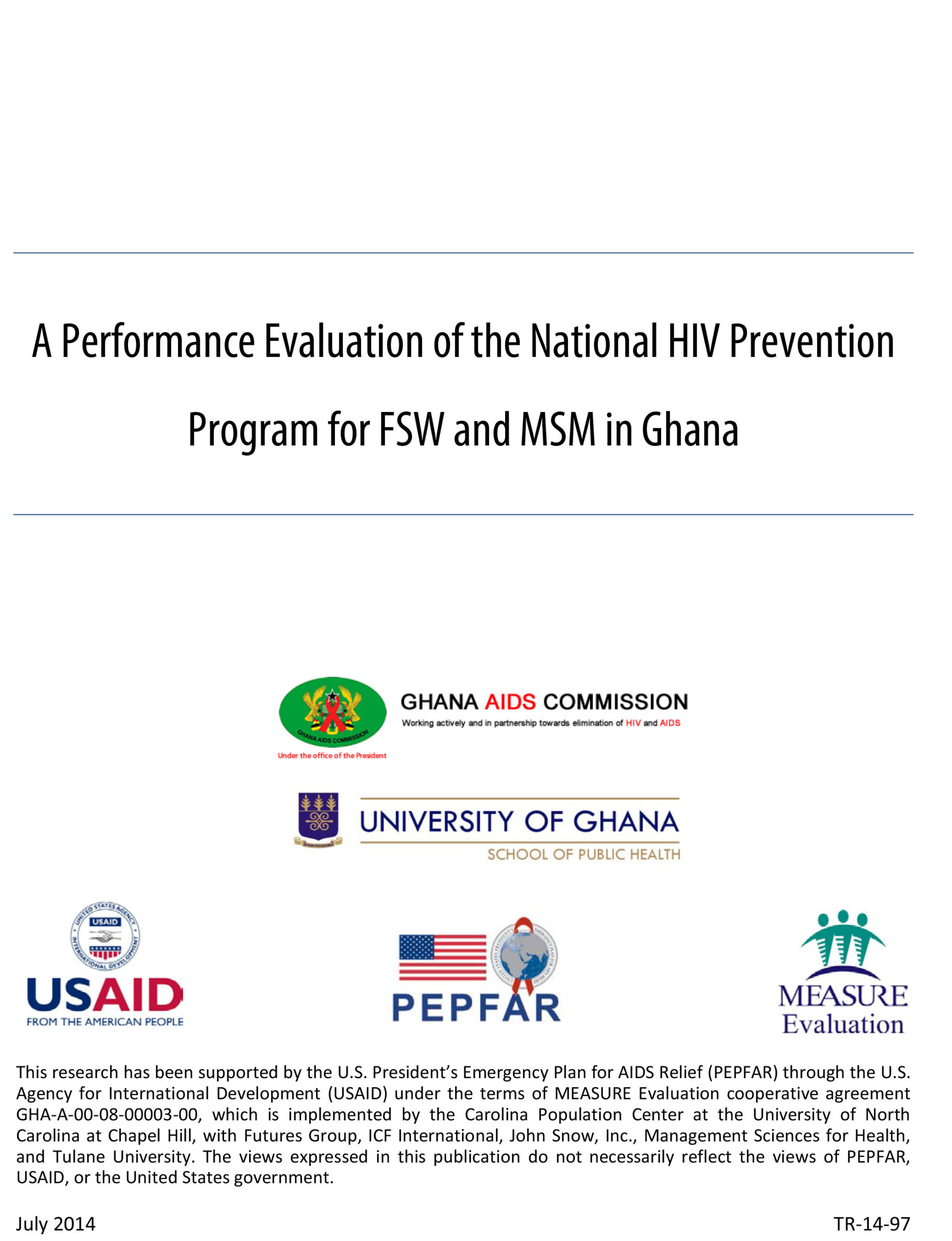 A Performance Evaluation of the National HIV Prevention Program for FSW and MSM in Ghana