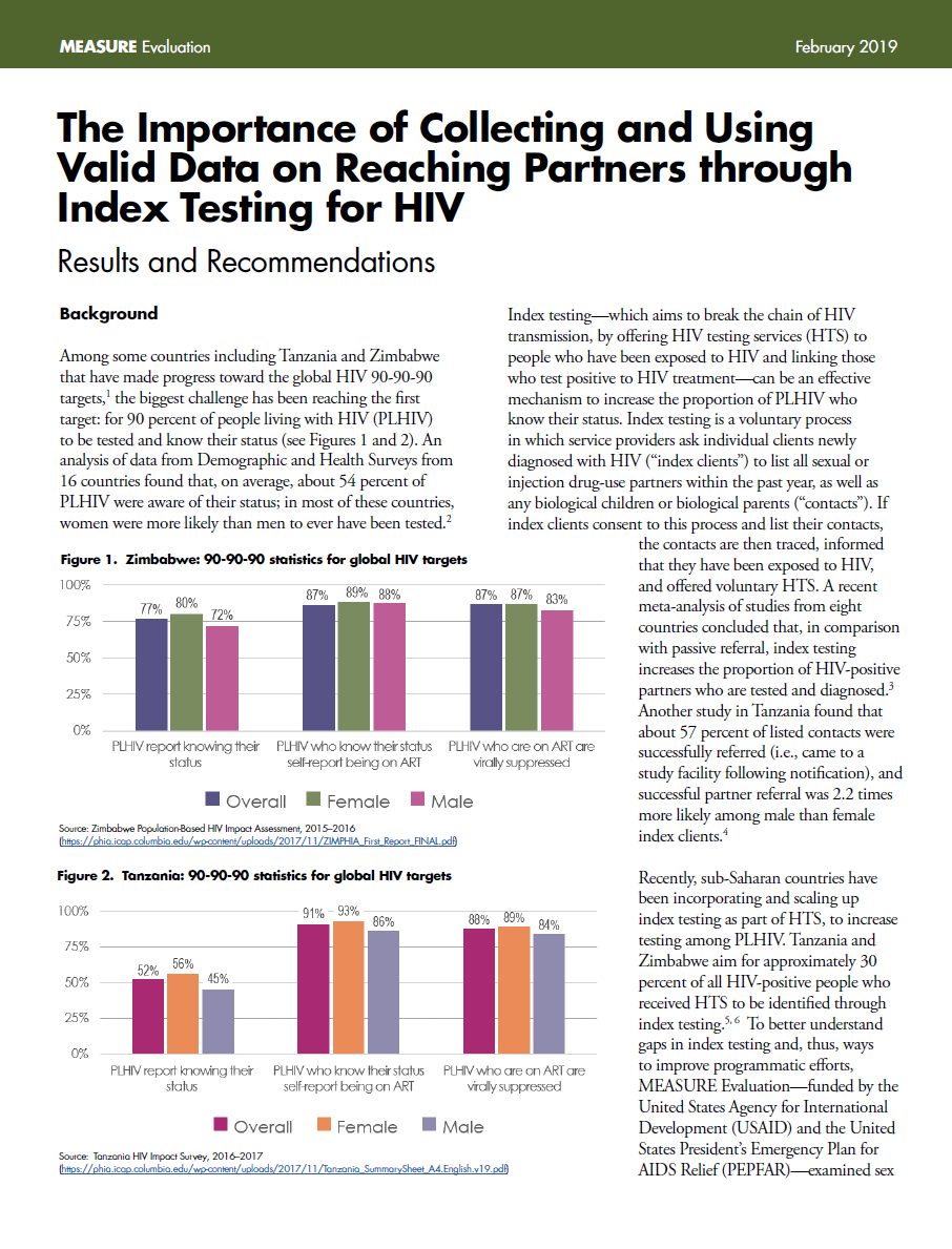 The Importance of Collecting and Using Valid Data on Reaching Partners through Index Testing for HIV: Results and Recommendations