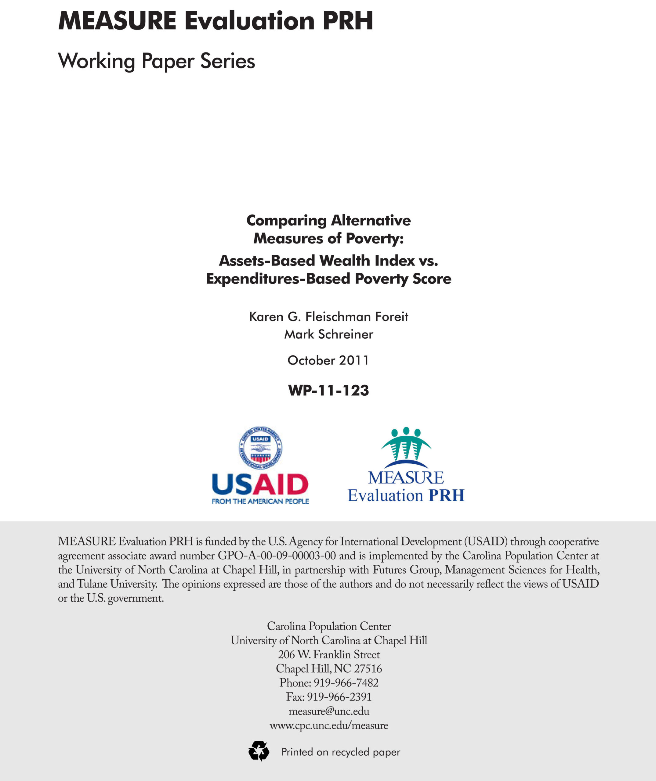 Comparing Alternative Measures of Poverty: Assets-Based Wealth Index vs. Expenditures-Based Poverty Score